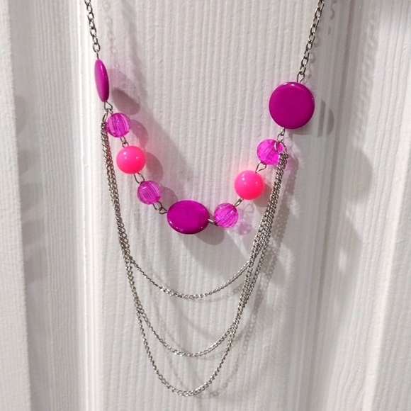 Women's Silver Tone Layered Colorful Beaded Necklace w/ Matching Earrings, 32-in - Picture 1 of 6